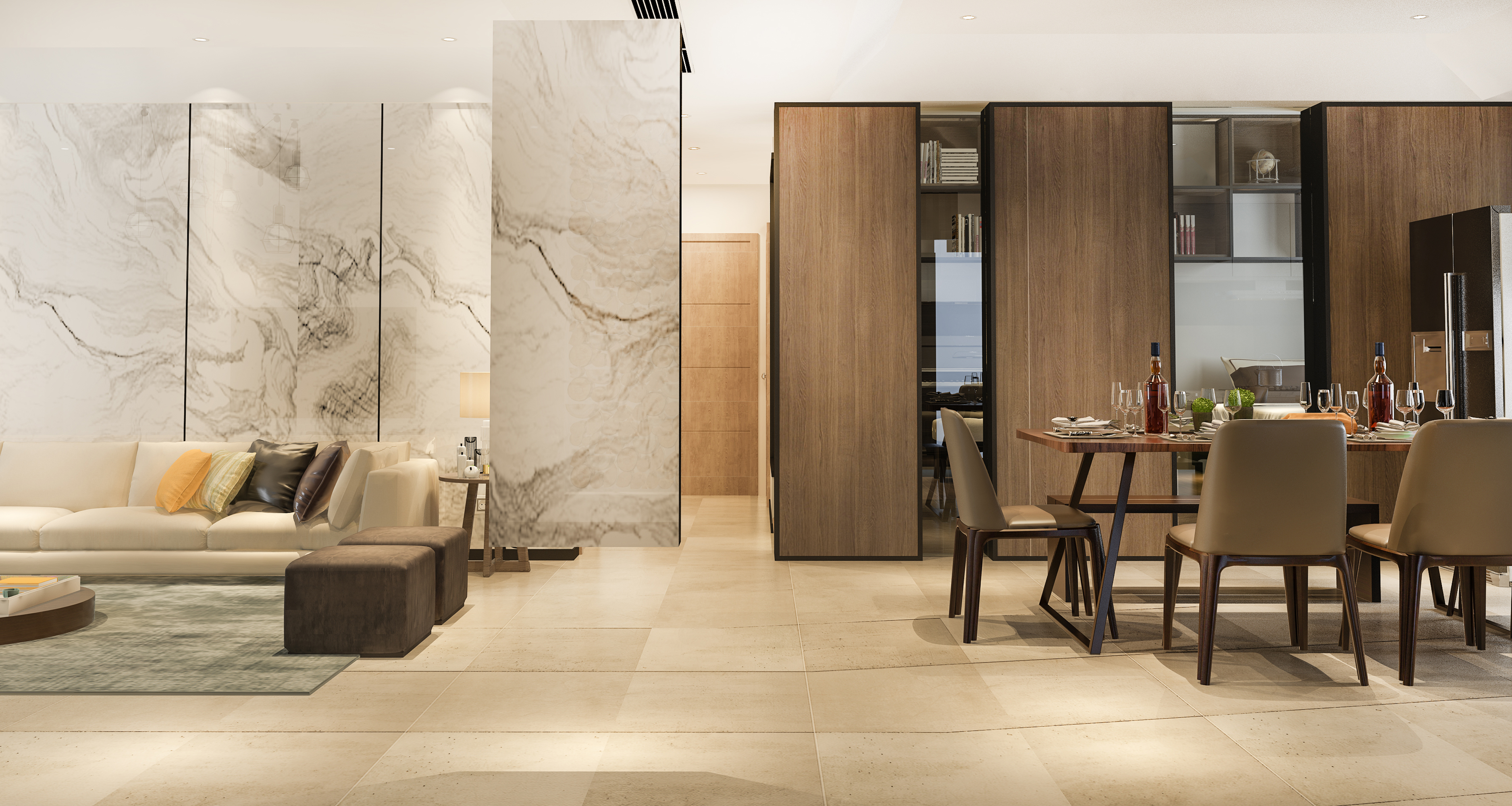 Carrelage moderne pour salon et cuisine
